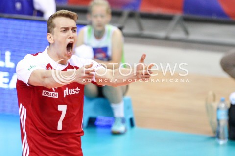  26.05.2018 KRAKOW <br />SIATKOWKA MEZCZYZN SIATKARSKA LIGA NARODOW MEZCZYZN 2018 <br />FIVB VOLLEYBALL NATIONS LEAGUE 2018 <br />MECZ POLSKA - ROSJA ( Poland - Russia ) <br />N/Z ARTUR SZALPUK RADOSC EMOCJE SYLWETKA <br /> 