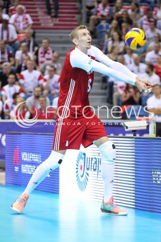  26.05.2018 KRAKOW <br />SIATKOWKA MEZCZYZN SIATKARSKA LIGA NARODOW MEZCZYZN 2018 <br />FIVB VOLLEYBALL NATIONS LEAGUE 2018 <br />MECZ POLSKA - ROSJA ( Poland - Russia ) <br />N/Z DAMIAN SCHULZ SYLWETKA <br /> 