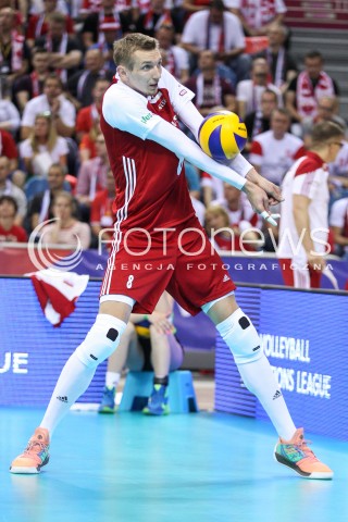  26.05.2018 KRAKOW <br />SIATKOWKA MEZCZYZN SIATKARSKA LIGA NARODOW MEZCZYZN 2018 <br />FIVB VOLLEYBALL NATIONS LEAGUE 2018 <br />MECZ POLSKA - ROSJA ( Poland - Russia ) <br />N/Z DAMIAN SCHULZ SYLWETKA <br /> 