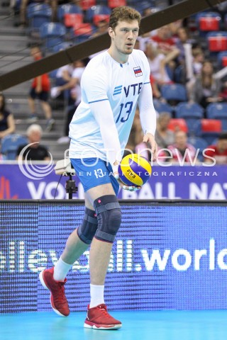  26.05.2018 KRAKOW <br />SIATKOWKA MEZCZYZN SIATKARSKA LIGA NARODOW MEZCZYZN 2018 <br />FIVB VOLLEYBALL NATIONS LEAGUE 2018 <br />MECZ POLSKA - ROSJA ( Poland - Russia ) <br />N/Z DMITRIY MUSERSKIY SYLWETKA <br /> 