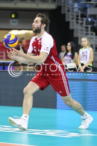  26.05.2018 KRAKOW <br />SIATKOWKA MEZCZYZN SIATKARSKA LIGA NARODOW MEZCZYZN 2018 <br />FIVB VOLLEYBALL NATIONS LEAGUE 2018 <br />MECZ POLSKA - ROSJA ( Poland - Russia ) <br />N/Z GRZEGORZ LOMACZ SYLWETKA <br /> 