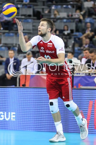  26.05.2018 KRAKOW <br />SIATKOWKA MEZCZYZN SIATKARSKA LIGA NARODOW MEZCZYZN 2018 <br />FIVB VOLLEYBALL NATIONS LEAGUE 2018 <br />MECZ POLSKA - ROSJA ( Poland - Russia ) <br />N/Z MICHAL KUBIAK SYLWETKA <br /> 