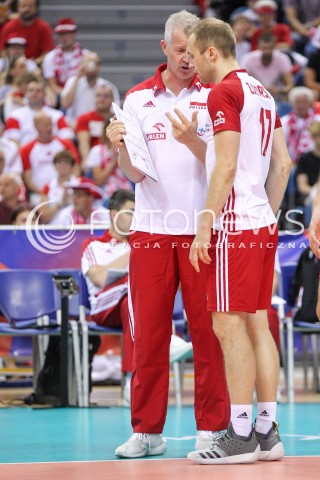  26.05.2018 KRAKOW <br />SIATKOWKA MEZCZYZN SIATKARSKA LIGA NARODOW MEZCZYZN 2018 <br />FIVB VOLLEYBALL NATIONS LEAGUE 2018 <br />MECZ POLSKA - ROSJA ( Poland - Russia ) <br />N/Z VITAL HEYNEN - I TRENER ( HEAD COACH ) PAWEL ZATORSKI <br /> 