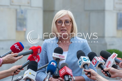 Konferencja rzecznik rządu Joanny Kopcińskiej w Warszawie