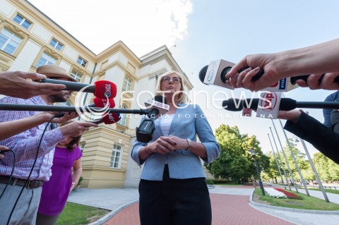 27.05.2018 WARSZAWA<br />KONFERENCJA PRASOWA RZECZNIK RZADU JOANNY KOPCINSKIEJ DOTYCZACA ZAWIESZENIA PROTESTU RODZICOW OSOB NIEPELNOSPRAWNYCH W SEJMIE<br />N/Z JOANNA KOPCINSKA<br /> 