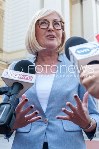  27.05.2018 WARSZAWA<br />KONFERENCJA PRASOWA RZECZNIK RZADU JOANNY KOPCINSKIEJ DOTYCZACA ZAWIESZENIA PROTESTU RODZICOW OSOB NIEPELNOSPRAWNYCH W SEJMIE<br />N/Z JOANNA KOPCINSKA<br /> 