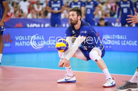  01.06.2018 LODZ <br />
SIATKOWKA MEZCZYZN SIATKARSKA LIGA NARODOW MEZCZYZN 2018 <br />
FIVB VOLLEYBALL NATIONS LEAGUE 2018 <br />
MECZ POLSKA - FRANCJA ( Poland - France ) <br />
N/Z JULIEN LYNEEL<br />
 