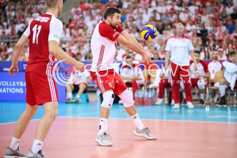  01.06.2018 LODZ <br />
SIATKOWKA MEZCZYZN SIATKARSKA LIGA NARODOW MEZCZYZN 2018 <br />
FIVB VOLLEYBALL NATIONS LEAGUE 2018 <br />
MECZ POLSKA - FRANCJA ( Poland - France ) <br />
N/Z MICHAL KUBIAK<br />
 