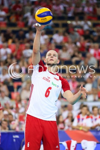  01.06.2018 LODZ <br />
SIATKOWKA MEZCZYZN SIATKARSKA LIGA NARODOW MEZCZYZN 2018 <br />
FIVB VOLLEYBALL NATIONS LEAGUE 2018 <br />
MECZ POLSKA - FRANCJA ( Poland - France ) <br />
N/Z BARTOSZ KUREK SYLWETKA<br />
 