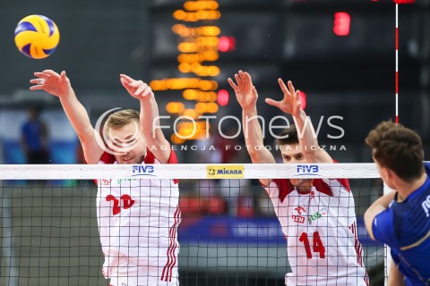 01.06.2018 LODZ <br />
SIATKOWKA MEZCZYZN SIATKARSKA LIGA NARODOW MEZCZYZN 2018 <br />
FIVB VOLLEYBALL NATIONS LEAGUE 2018 <br />
MECZ POLSKA - FRANCJA ( Poland - France ) <br />
N/Z ALEKSANDER SLIWKA MATEUSZ BIENIEK<br />
 