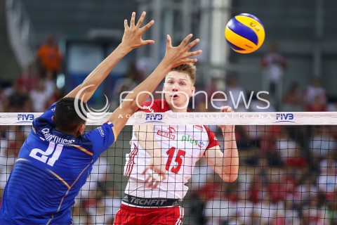  01.06.2018 LODZ <br />
SIATKOWKA MEZCZYZN SIATKARSKA LIGA NARODOW MEZCZYZN 2018 <br />
FIVB VOLLEYBALL NATIONS LEAGUE 2018 <br />
MECZ POLSKA - FRANCJA ( Poland - France ) <br />
N/Z JAKUB KOCHANOWSKI<br />
 