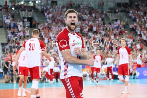  01.06.2018 LODZ <br />
SIATKOWKA MEZCZYZN SIATKARSKA LIGA NARODOW MEZCZYZN 2018 <br />
FIVB VOLLEYBALL NATIONS LEAGUE 2018 <br />
MECZ POLSKA - FRANCJA ( Poland - France ) <br />
N/Z MICHAL KUBIAK RADOSC EMOCJE WYGRANA <br />
 