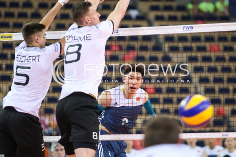  01.06.2018 LODZ <br />
SIATKOWKA MEZCZYZN SIATKARSKA LIGA NARODOW MEZCZYZN 2018 <br />
FIVB VOLLEYBALL NATIONS LEAGUE 2018 <br />
MECZ CHINY - NIEMCY ( China - Germany ) <br />
N/Z JIANG CHUAN<br />
 