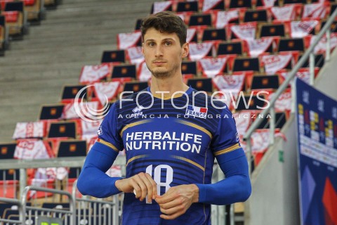  01.06.2018 LODZ <br />SIATKOWKA MEZCZYZN SIATKARSKA LIGA NARODOW MEZCZYZN 2018 <br />FIVB VOLLEYBALL NATIONS LEAGUE 2018 <br />MECZ POLSKA - FRANCJA ( Poland - France ) <br />N/Z THIBAULT ROSSARD SYLWETKA <br /> 