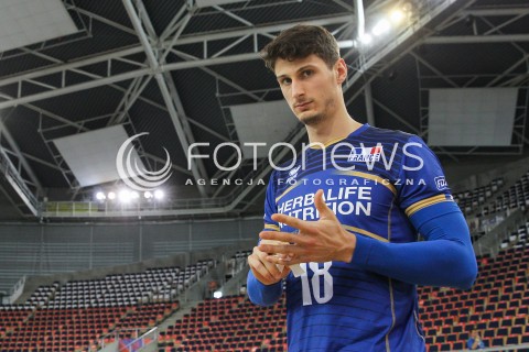  01.06.2018 LODZ <br />SIATKOWKA MEZCZYZN SIATKARSKA LIGA NARODOW MEZCZYZN 2018 <br />FIVB VOLLEYBALL NATIONS LEAGUE 2018 <br />MECZ POLSKA - FRANCJA ( Poland - France ) <br />N/Z THIBAULT ROSSARD SYLWETKA <br /> 