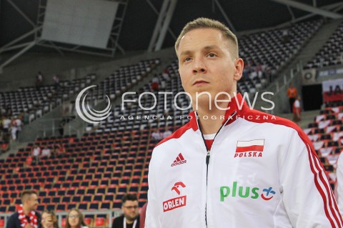  01.06.2018 LODZ <br />SIATKOWKA MEZCZYZN SIATKARSKA LIGA NARODOW MEZCZYZN 2018 <br />FIVB VOLLEYBALL NATIONS LEAGUE 2018 <br />MECZ POLSKA - FRANCJA ( Poland - France ) <br />N/Z MICHAL ZUREK SYLWETKA <br /> 