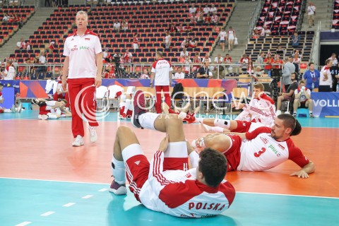  01.06.2018 LODZ <br />SIATKOWKA MEZCZYZN SIATKARSKA LIGA NARODOW MEZCZYZN 2018 <br />FIVB VOLLEYBALL NATIONS LEAGUE 2018 <br />MECZ POLSKA - FRANCJA ( Poland - France ) <br />N/Z VITAL HEYNEN - I TRENER ( HEAD COACH ) FABIAN DRZYZGA DAWID KONARSKI SIATKARZE<br /> 