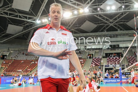  01.06.2018 LODZ <br />SIATKOWKA MEZCZYZN SIATKARSKA LIGA NARODOW MEZCZYZN 2018 <br />FIVB VOLLEYBALL NATIONS LEAGUE 2018 <br />MECZ POLSKA - FRANCJA ( Poland - France ) <br />N/Z VITAL HEYNEN - I TRENER ( HEAD COACH ) SYLWETKA <br /> 