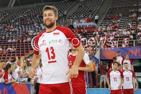  01.06.2018 LODZ <br />SIATKOWKA MEZCZYZN SIATKARSKA LIGA NARODOW MEZCZYZN 2018 <br />FIVB VOLLEYBALL NATIONS LEAGUE 2018 <br />MECZ POLSKA - FRANCJA ( Poland - France ) <br />N/Z MICHAL KUBIAK SYLWETKA <br /> 