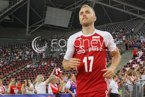  01.06.2018 LODZ <br />SIATKOWKA MEZCZYZN SIATKARSKA LIGA NARODOW MEZCZYZN 2018 <br />FIVB VOLLEYBALL NATIONS LEAGUE 2018 <br />MECZ POLSKA - FRANCJA ( Poland - France ) <br />N/Z PAWEL ZATORSKI SYLWETKA <br /> 