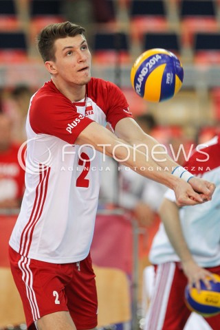  01.06.2018 LODZ <br />SIATKOWKA MEZCZYZN SIATKARSKA LIGA NARODOW MEZCZYZN 2018 <br />FIVB VOLLEYBALL NATIONS LEAGUE 2018 <br />MECZ POLSKA - FRANCJA ( Poland - France ) <br />N/Z MACIEJ MUZAJ SYLWETKA <br /> 