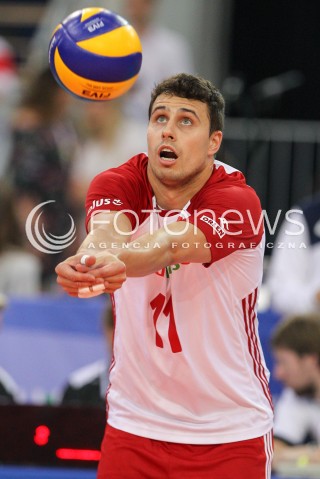  01.06.2018 LODZ <br />SIATKOWKA MEZCZYZN SIATKARSKA LIGA NARODOW MEZCZYZN 2018 <br />FIVB VOLLEYBALL NATIONS LEAGUE 2018 <br />MECZ POLSKA - FRANCJA ( Poland - France ) <br />N/Z FABIAN DRZYZGA SYLWETKA <br /> 