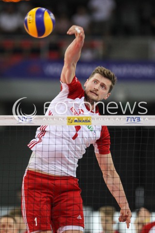  01.06.2018 LODZ <br />SIATKOWKA MEZCZYZN SIATKARSKA LIGA NARODOW MEZCZYZN 2018 <br />FIVB VOLLEYBALL NATIONS LEAGUE 2018 <br />MECZ POLSKA - FRANCJA ( Poland - France ) <br />N/Z PIOTR NOWAKOWSKI SYLWETKA ATAK <br /> 