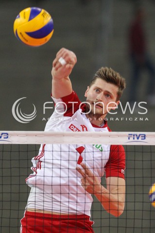  01.06.2018 LODZ <br />SIATKOWKA MEZCZYZN SIATKARSKA LIGA NARODOW MEZCZYZN 2018 <br />FIVB VOLLEYBALL NATIONS LEAGUE 2018 <br />MECZ POLSKA - FRANCJA ( Poland - France ) <br />N/Z PIOTR NOWAKOWSKI SYLWETKA ATAK <br /> 