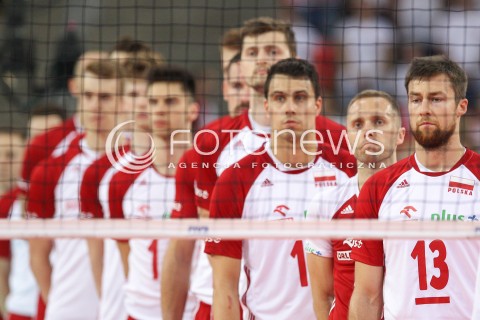  01.06.2018 LODZ <br />SIATKOWKA MEZCZYZN SIATKARSKA LIGA NARODOW MEZCZYZN 2018 <br />FIVB VOLLEYBALL NATIONS LEAGUE 2018 <br />MECZ POLSKA - FRANCJA ( Poland - France ) <br />N/Z SIATKARZE REPREZENTACJI POLSKI HYMN MICHAL KUBIAK PAWEL ZATORSKI FABIAN DRZYZGA PIOTR NOWAKOWSKI ALEKSANDER SLIWKA <br /> 