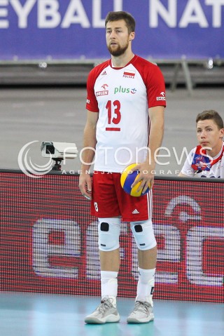  01.06.2018 LODZ <br />SIATKOWKA MEZCZYZN SIATKARSKA LIGA NARODOW MEZCZYZN 2018 <br />FIVB VOLLEYBALL NATIONS LEAGUE 2018 <br />MECZ POLSKA - FRANCJA ( Poland - France ) <br />N/Z MICHAL KUBIAK SYLWETKA <br /> 