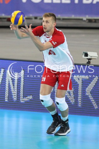  01.06.2018 LODZ <br />SIATKOWKA MEZCZYZN SIATKARSKA LIGA NARODOW MEZCZYZN 2018 <br />FIVB VOLLEYBALL NATIONS LEAGUE 2018 <br />MECZ POLSKA - FRANCJA ( Poland - France ) <br />N/Z MATEUSZ BIENIEK SYLWETKA <br /> 