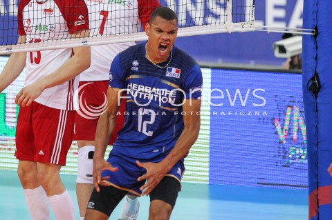  01.06.2018 LODZ <br />SIATKOWKA MEZCZYZN SIATKARSKA LIGA NARODOW MEZCZYZN 2018 <br />FIVB VOLLEYBALL NATIONS LEAGUE 2018 <br />MECZ POLSKA - FRANCJA ( Poland - France ) <br />N/Z STEPHEN BOYER RADOSC EMOCJE SYLWETKA <br /> 