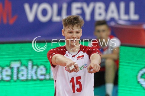  01.06.2018 LODZ <br />SIATKOWKA MEZCZYZN SIATKARSKA LIGA NARODOW MEZCZYZN 2018 <br />FIVB VOLLEYBALL NATIONS LEAGUE 2018 <br />MECZ POLSKA - FRANCJA ( Poland - France ) <br />N/Z JAKUB KOCHANOWSKI SYLWETKA RADOSC EMOCJE <br /> 