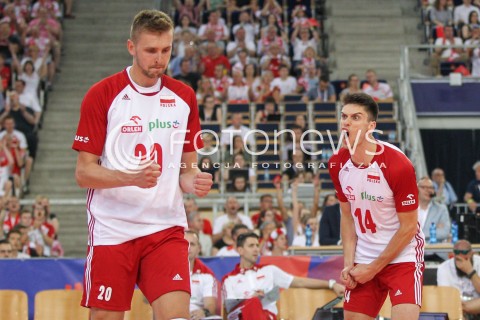  01.06.2018 LODZ <br />SIATKOWKA MEZCZYZN SIATKARSKA LIGA NARODOW MEZCZYZN 2018 <br />FIVB VOLLEYBALL NATIONS LEAGUE 2018 <br />MECZ POLSKA - FRANCJA ( Poland - France ) <br />N/Z ALEKSANDER SLIWKA MATEUSZ BIENIEK RADOSC EMOCJE SYLWETKA <br /> 