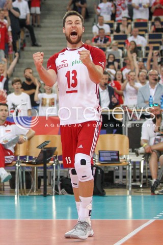  01.06.2018 LODZ <br />SIATKOWKA MEZCZYZN SIATKARSKA LIGA NARODOW MEZCZYZN 2018 <br />FIVB VOLLEYBALL NATIONS LEAGUE 2018 <br />MECZ POLSKA - FRANCJA ( Poland - France ) <br />N/Z MICHAL KUBIAK RADOSC EMOCJE SYLWETKA <br /> 