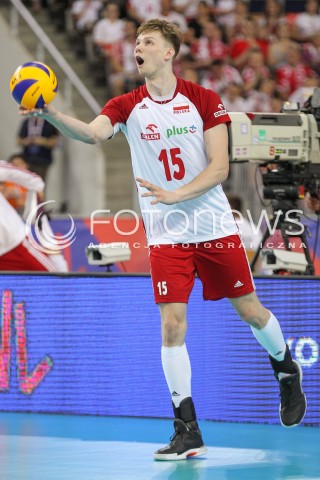  01.06.2018 LODZ <br />SIATKOWKA MEZCZYZN SIATKARSKA LIGA NARODOW MEZCZYZN 2018 <br />FIVB VOLLEYBALL NATIONS LEAGUE 2018 <br />MECZ POLSKA - FRANCJA ( Poland - France ) <br />N/Z JAKUB KOCHANOWSKI SYLWETKA <br /> 