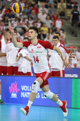  01.06.2018 LODZ <br />SIATKOWKA MEZCZYZN SIATKARSKA LIGA NARODOW MEZCZYZN 2018 <br />FIVB VOLLEYBALL NATIONS LEAGUE 2018 <br />MECZ POLSKA - FRANCJA ( Poland - France ) <br />N/Z ALEKSANDER SLIWKA SYLWETKA <br /> 