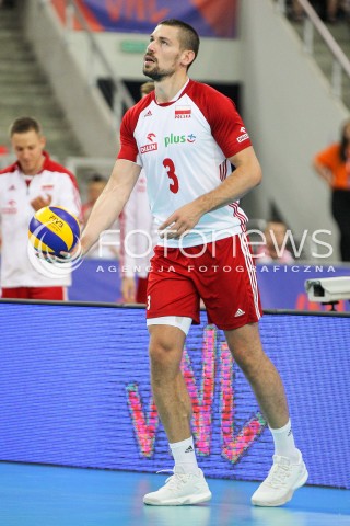  01.06.2018 LODZ <br />SIATKOWKA MEZCZYZN SIATKARSKA LIGA NARODOW MEZCZYZN 2018 <br />FIVB VOLLEYBALL NATIONS LEAGUE 2018 <br />MECZ POLSKA - FRANCJA ( Poland - France ) <br />N/Z DAWID KONARSKI SYLWETKA <br /> 