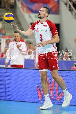  01.06.2018 LODZ <br />SIATKOWKA MEZCZYZN SIATKARSKA LIGA NARODOW MEZCZYZN 2018 <br />FIVB VOLLEYBALL NATIONS LEAGUE 2018 <br />MECZ POLSKA - FRANCJA ( Poland - France ) <br />N/Z DAWID KONARSKI SYLWETKA <br /> 