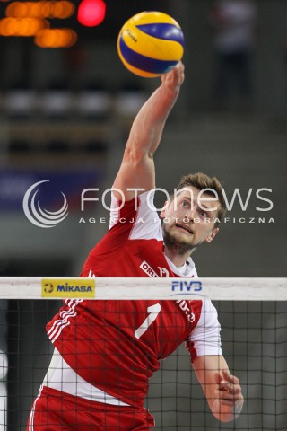  02.06.2018 LODZ <br />SIATKOWKA MEZCZYZN SIATKARSKA LIGA NARODOW MEZCZYZN 2018 <br />FIVB VOLLEYBALL NATIONS LEAGUE 2018 <br />MECZ POLSKA - CHINY ( Poland - China ) <br />N/Z PIOTR NOWAKOWSKI SYLWETKA ATAK <br /> 