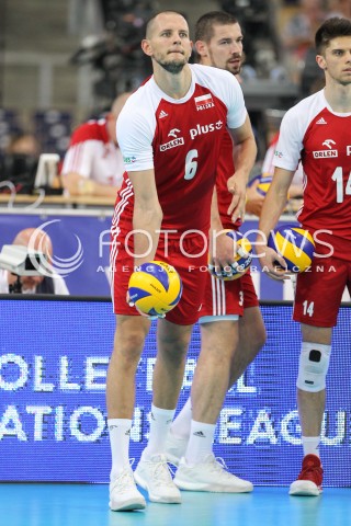  02.06.2018 LODZ <br />SIATKOWKA MEZCZYZN SIATKARSKA LIGA NARODOW MEZCZYZN 2018 <br />FIVB VOLLEYBALL NATIONS LEAGUE 2018 <br />MECZ POLSKA - CHINY ( Poland - China ) <br />N/Z BARTOSZ KUREK SYLWETKA <br /> 