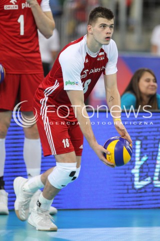  02.06.2018 LODZ <br />SIATKOWKA MEZCZYZN SIATKARSKA LIGA NARODOW MEZCZYZN 2018 <br />FIVB VOLLEYBALL NATIONS LEAGUE 2018 <br />MECZ POLSKA - CHINY ( Poland - China ) <br />N/Z BARTOSZ KWOLEK SYLWETKA <br /> 