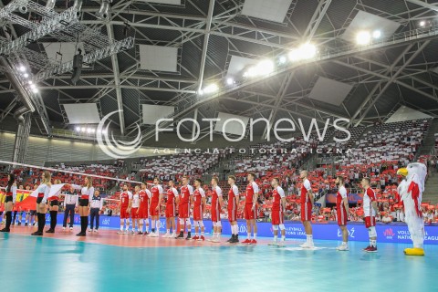  02.06.2018 LODZ <br />SIATKOWKA MEZCZYZN SIATKARSKA LIGA NARODOW MEZCZYZN 2018 <br />FIVB VOLLEYBALL NATIONS LEAGUE 2018 <br />MECZ POLSKA - CHINY ( Poland - China ) <br />N/Z SIATKARZE REPREZENTACJI POLSKI HYMN KIBICE DOPING TRYBUNY HALA ATLAS ARENA WIDOK VIEW<br /> 