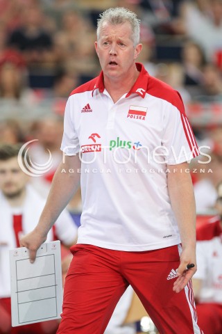  02.06.2018 LODZ <br />SIATKOWKA MEZCZYZN SIATKARSKA LIGA NARODOW MEZCZYZN 2018 <br />FIVB VOLLEYBALL NATIONS LEAGUE 2018 <br />MECZ POLSKA - CHINY ( Poland - China ) <br />N/Z VITAL HEYNEN - I TRENER ( HEAD COACH ) SYLWETKA ZLOSC EMOCJE <br /> 