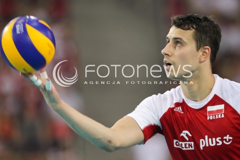  02.06.2018 LODZ <br />SIATKOWKA MEZCZYZN SIATKARSKA LIGA NARODOW MEZCZYZN 2018 <br />FIVB VOLLEYBALL NATIONS LEAGUE 2018 <br />MECZ POLSKA - CHINY ( Poland - China ) <br />N/Z FABIAN DRZYZGA SYLWETKA <br /> 