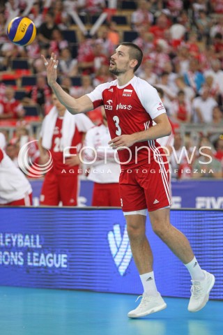  02.06.2018 LODZ <br />SIATKOWKA MEZCZYZN SIATKARSKA LIGA NARODOW MEZCZYZN 2018 <br />FIVB VOLLEYBALL NATIONS LEAGUE 2018 <br />MECZ POLSKA - CHINY ( Poland - China ) <br />N/Z DAWID KONARSKI SYLWETKA <br /> 