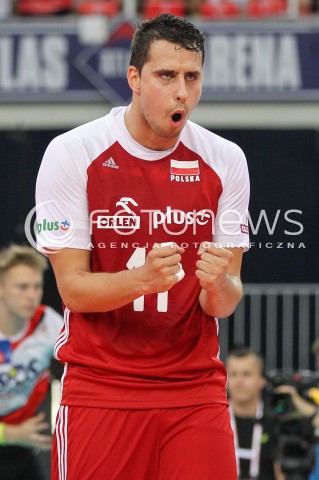  02.06.2018 LODZ <br />SIATKOWKA MEZCZYZN SIATKARSKA LIGA NARODOW MEZCZYZN 2018 <br />FIVB VOLLEYBALL NATIONS LEAGUE 2018 <br />MECZ POLSKA - CHINY ( Poland - China ) <br />N/Z FABIAN DRZYZGA SYLWETKA RADOSC EMOCJE <br /> 