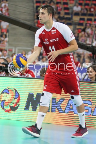  02.06.2018 LODZ <br />SIATKOWKA MEZCZYZN SIATKARSKA LIGA NARODOW MEZCZYZN 2018 <br />FIVB VOLLEYBALL NATIONS LEAGUE 2018 <br />MECZ POLSKA - CHINY ( Poland - China ) <br />N/Z FABIAN DRZYZGA SYLWETKA <br /> 