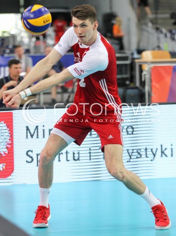  02.06.2018 LODZ <br />SIATKOWKA MEZCZYZN SIATKARSKA LIGA NARODOW MEZCZYZN 2018 <br />FIVB VOLLEYBALL NATIONS LEAGUE 2018 <br />MECZ POLSKA - CHINY ( Poland - China ) <br />N/Z MACIEJ MUZAJ SYLWETKA <br /> 