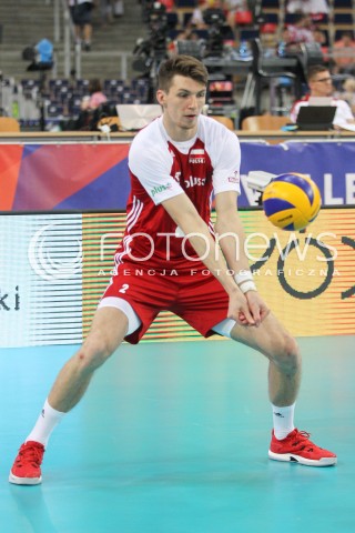  02.06.2018 LODZ <br />SIATKOWKA MEZCZYZN SIATKARSKA LIGA NARODOW MEZCZYZN 2018 <br />FIVB VOLLEYBALL NATIONS LEAGUE 2018 <br />MECZ POLSKA - CHINY ( Poland - China ) <br />N/Z MACIEJ MUZAJ SYLWETKA <br /> 